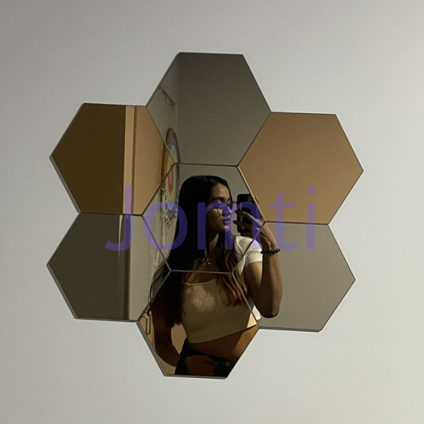 Miroir hexagon Doré & Argenté