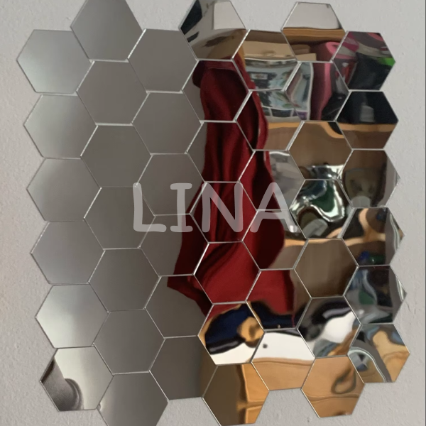 10 Hexagone argenté  miroir