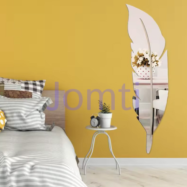 Miroir plume XXL Argenté