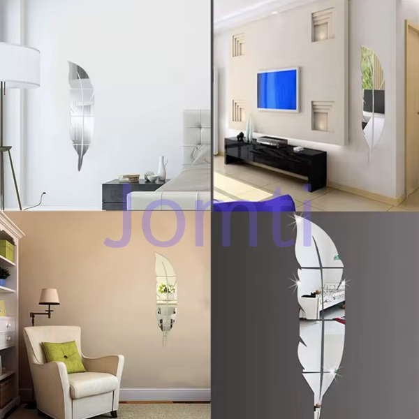 Miroir plume XXL Argenté