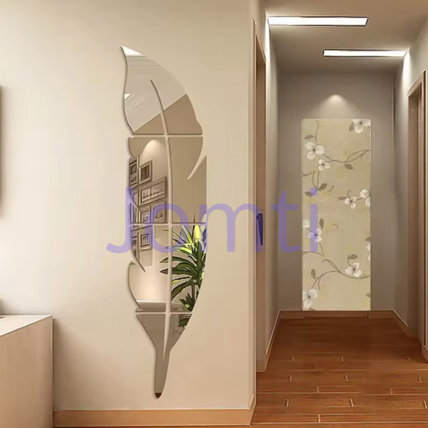 Miroir plume XXL doré