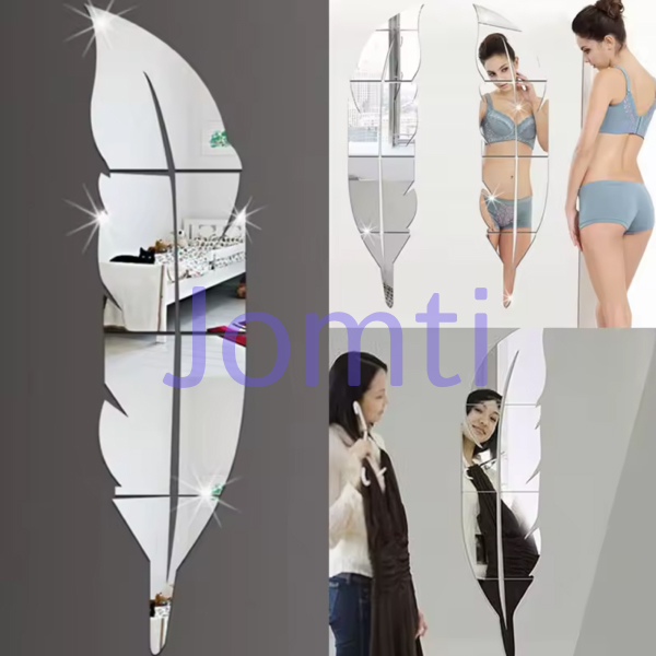 Miroir plume XXL doré